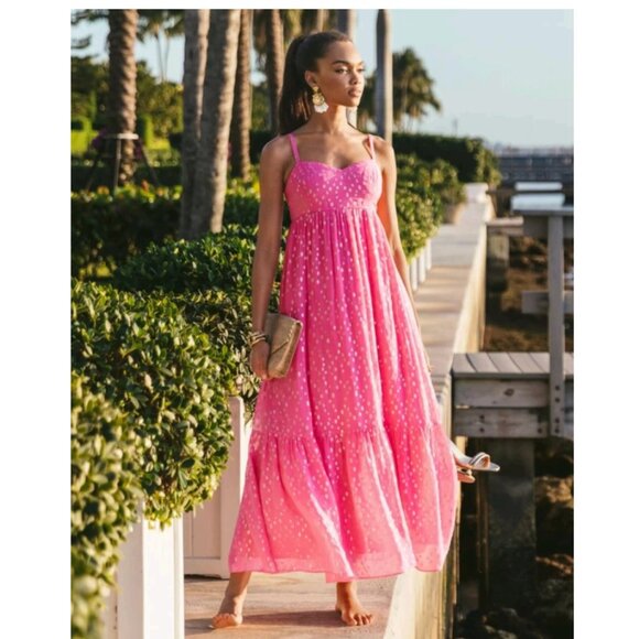 Lilly Pulitzer Dresses & Skirts - Lilly Pulitzer Hiedi Maxi Dress Aura Pink Size 4